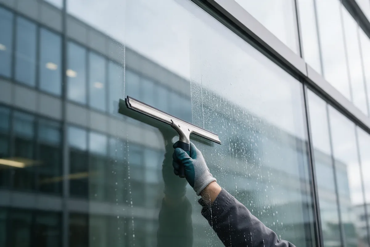 Reinigung einer grossen Glasfront